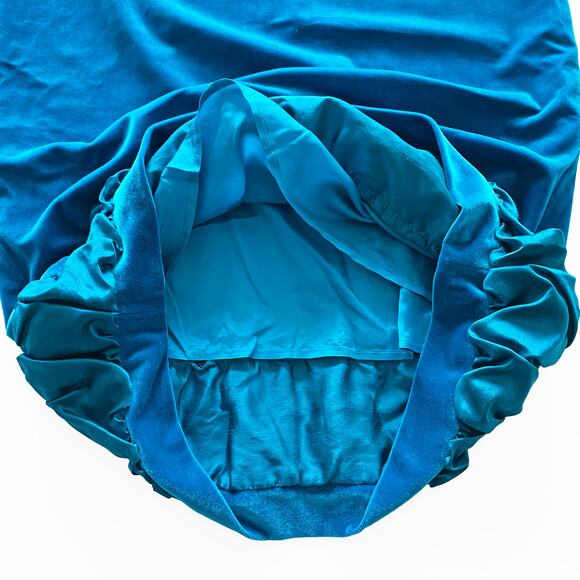 Grace Elements Simply Perfect Teal Soft Velvet Ruffle Hem Knee Length Skirt : 12 - Picture 5 of 12